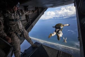 Jumping out of Military Plane