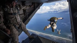 Jumping out of Military Plane